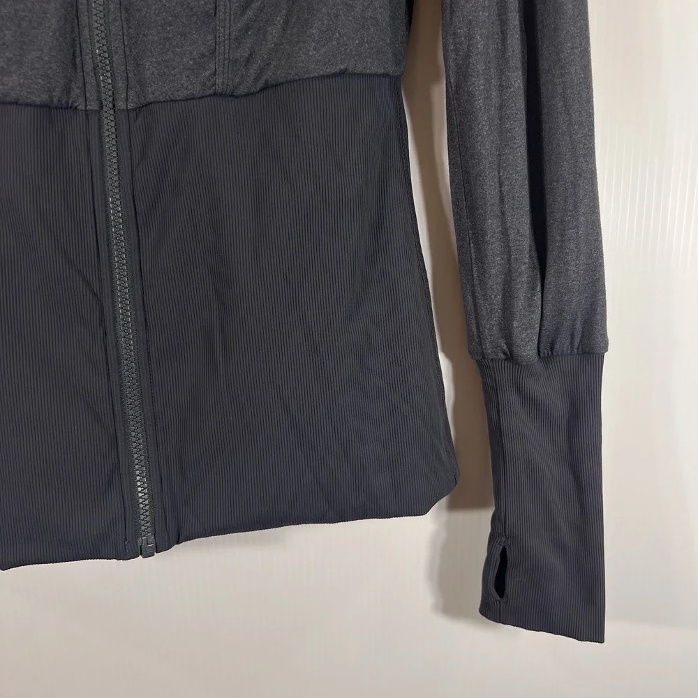 Lululemon Dance Studio Jacket Size 8 Gray Reversable Hoodie Full Zip *READ* - Picture 9 of 13